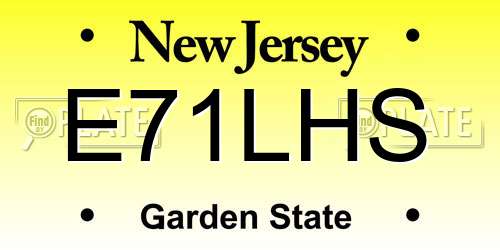 E71LHS New Jersey License Plate