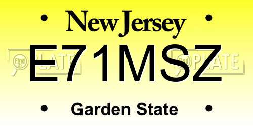 E71MSZ New Jersey License Plate