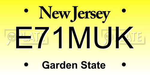 E71MUK New Jersey License Plate