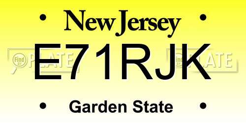 E71RJK New Jersey License Plate