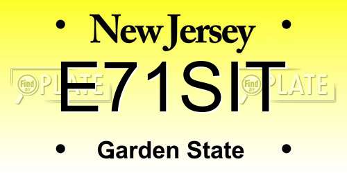 E71SIT New Jersey License Plate