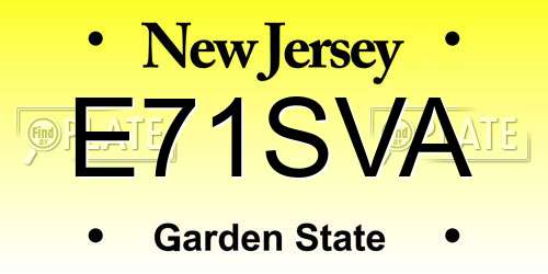 E71SVA New Jersey License Plate
