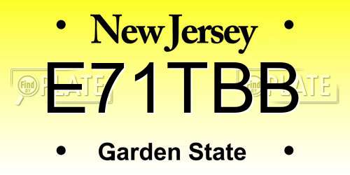 E71TBB New Jersey License Plate