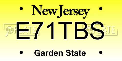 E71TBS New Jersey License Plate