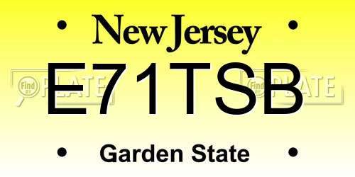 E71TSB New Jersey License Plate