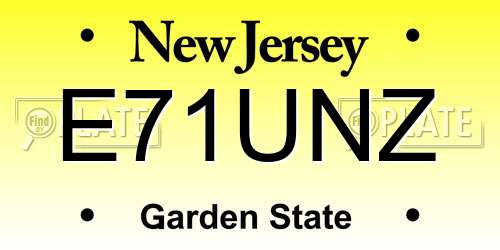 E71UNZ New Jersey License Plate