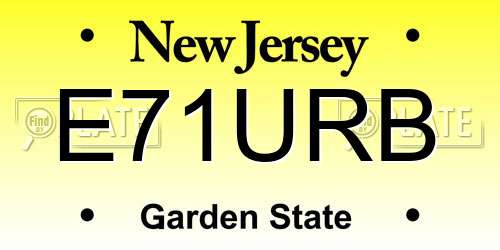 E71URB New Jersey License Plate
