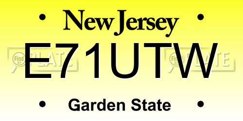 E71UTW New Jersey License Plate