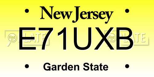E71UXB New Jersey License Plate