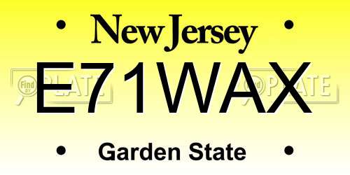 E71WAX New Jersey License Plate