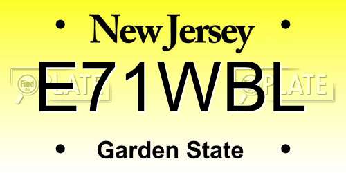E71WBL New Jersey License Plate