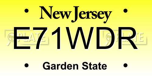 E71WDR New Jersey License Plate