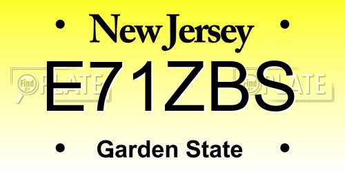 E71ZBS New Jersey License Plate