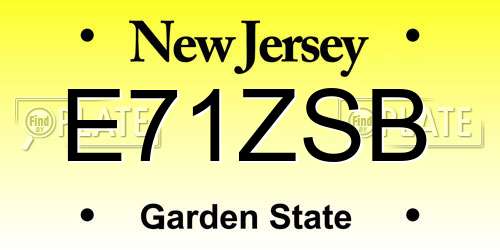 E71ZSB New Jersey License Plate