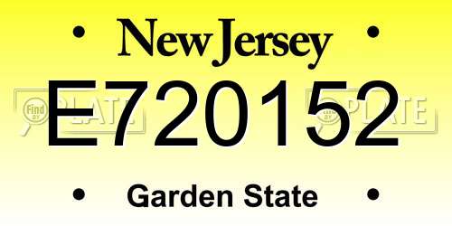 E720152 New Jersey License Plate