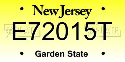 E72015T New Jersey License Plate