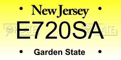 E720SA New Jersey License Plate