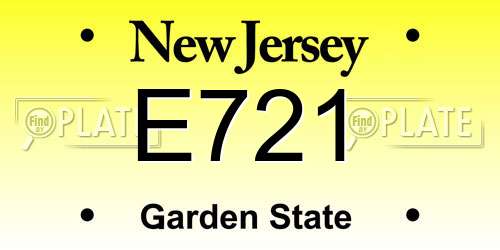 E721 New Jersey License Plate