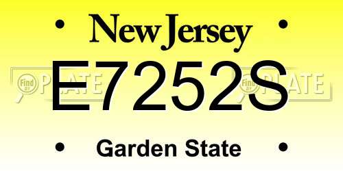 E7252S New Jersey License Plate