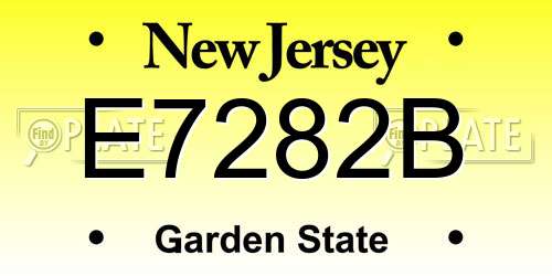 E7282B New Jersey License Plate