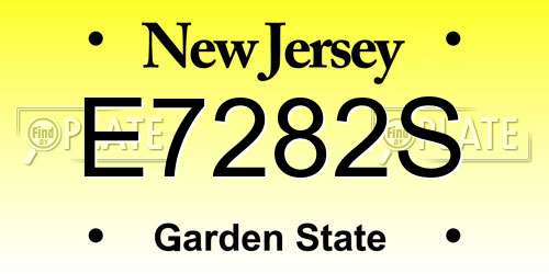 E7282S New Jersey License Plate