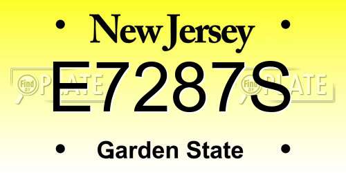 E7287S New Jersey License Plate