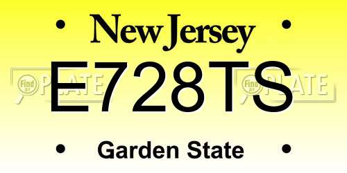 E728TS New Jersey License Plate