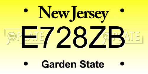E728ZB New Jersey License Plate