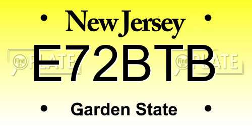 E72BTB New Jersey License Plate