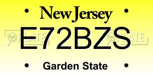 E72BZS New Jersey License Plate