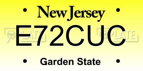 E72CUC New Jersey License Plate