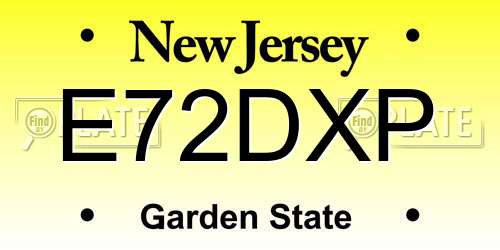 E72DXP New Jersey License Plate