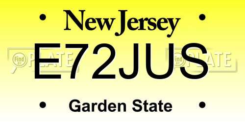 E72JUS New Jersey License Plate