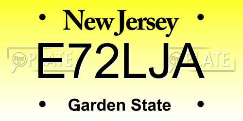 E72LJA New Jersey License Plate