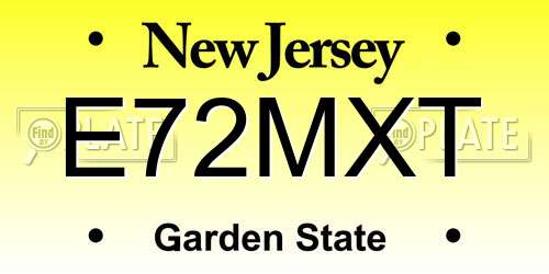 E72MXT New Jersey License Plate