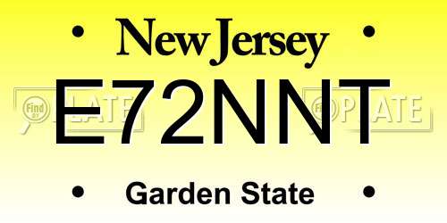 E72NNT New Jersey License Plate