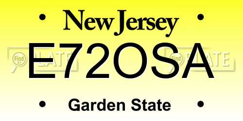 E72OSA New Jersey License Plate
