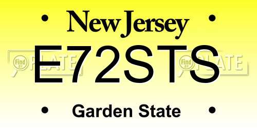 E72STS New Jersey License Plate