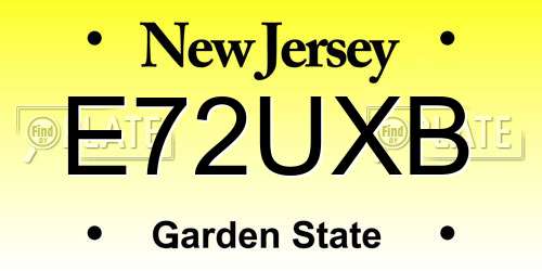 E72UXB New Jersey License Plate