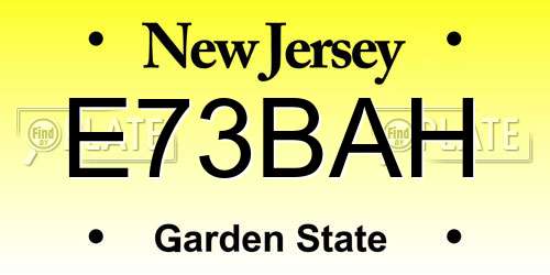 E73BAH New Jersey License Plate