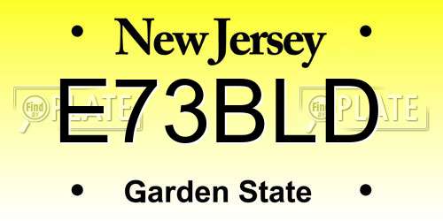 E73BLD New Jersey License Plate