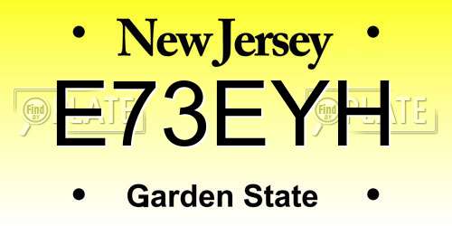 E73EYH New Jersey License Plate