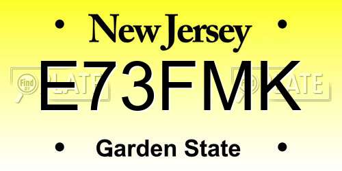 E73FMK New Jersey License Plate