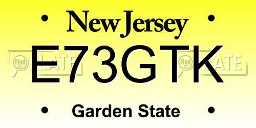 E73GTK New Jersey License Plate
