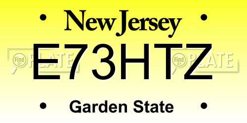 E73HTZ New Jersey License Plate