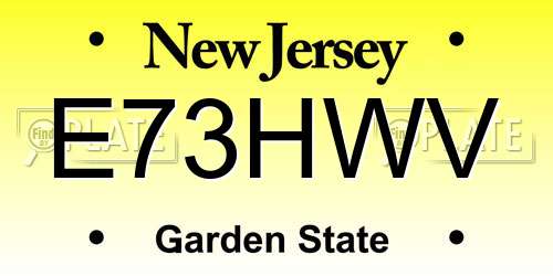 E73HWV New Jersey License Plate