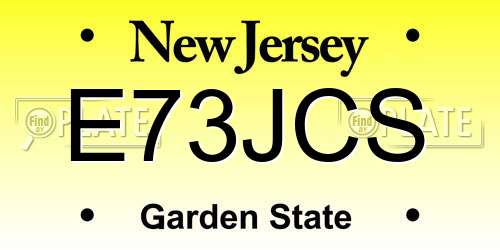 E73JCS New Jersey License Plate