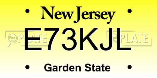 E73KJL New Jersey License Plate