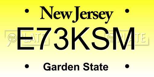E73KSM New Jersey License Plate