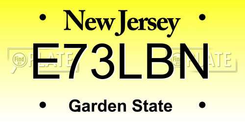 E73LBN New Jersey License Plate